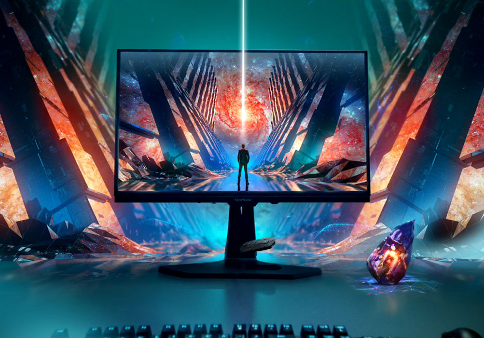 Immersive gaming experience with a high-resolution monitor.